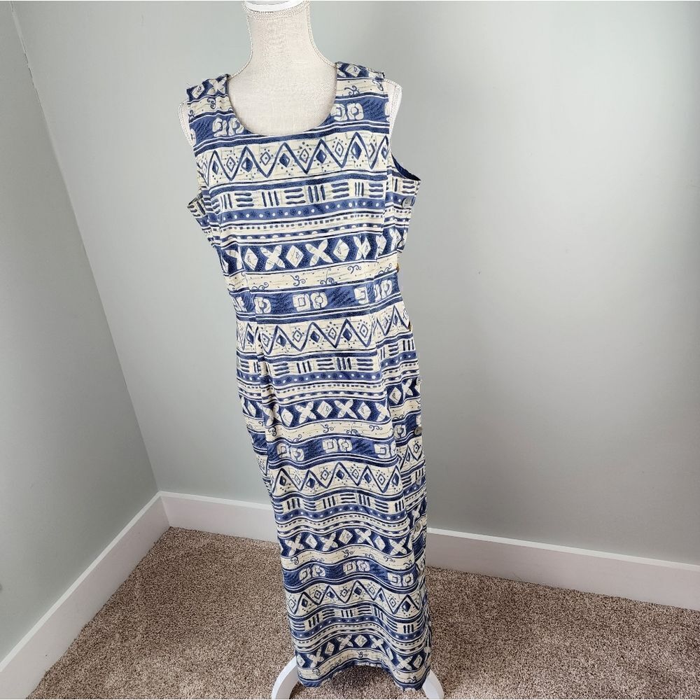 MISS DORBY SLEEVELESS AZTEC MAXI DRESS SIZE 14